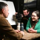 Actors Remu Donovan and Emily Frith take part in a ScreenDUNEDIN workshop held at Swan Cafe, in...