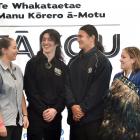 Taking part  in the Ngā Manu Kōrero nationals  at the Edgar Centre on Thursday are (from left)...