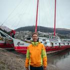 New catamaran owner Fred Uyttebroeck by his boat at Kelvin Grove, Queenstown, before its trip to...