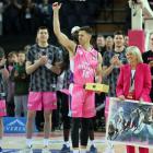 The Breakers' Tom Abercrombie celebrates his 400th game, played against Cairns Taipans, at Spark...