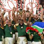 Springboks captain Siya Kolisi lifts The Webb Ellis Cup after South Africa won a record fourth...