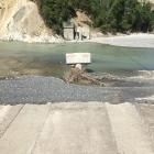 The remains of the Glen Alton bridge on the Waiau Toa Clarence River. Photo: Supplied by Kaikōura...