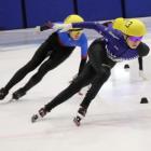 Anthony Kutovoy (right) will compete in the junior world cup speed skating series in the...