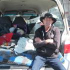 Invercargill man Fred McKay sits in a van he is lending to a man who was sleeping in a toilet in...