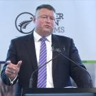 Silver Fern Farms Co-operative chairman Rob Hewett addresses the co-operative annual meeting in...