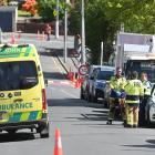 Hato Hone St John respond to a crash between a motorcycle and a car in Shetland St, one of two...