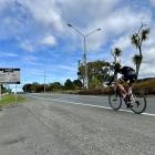 Cyclist Thijs Hubber cycles towards Invercargill  on his bike ride from Christchurch last...