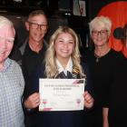 Frida, 18, is pictured at last Friday’s presentation with, from left, RSA branch president Phil...