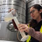 Winemaker Eliana Leal demonstrates how to blend wines during this year’s Central Otago Young...