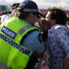 A large brawl marred the end of the day. Photos: NZ Herald