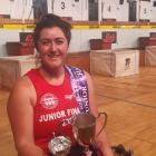 Gore shearer Emma Martin celebrates becoming the third woman to win a New Zealand Shears title...