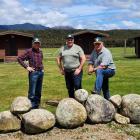 At the Borland Lodge last weekend were (from left): departing trust chairman Grant Hubber, new...