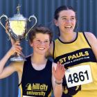 First Otago athlete home, William Bolter, and first runner across the line, Jorgia Tucker, with...