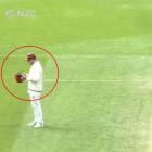 The moment in the video where Henry Nicholls appears to scrape the ball across the surface of a...