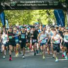 Participants in the Queenstown Marathon, including ultimate winner Daniel Jones, front row,...