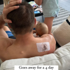 Richie McCaw was straight back into parenting duties despite his injuries. Photo / Instagram, ...