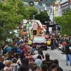 Crowds enjoy the fun during Dunedin's Santa Parade last year. PHOTO: GREGOR RICHARDSON