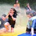 Pupils from several Dunedin primary schools celebrated with a day of physical activities at Logan...