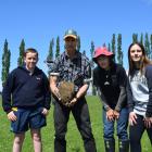 Inspecting a soil profile on an Enviroschools field trip in South Otago last week are (from left)...