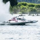 Grand Prix Hydroplane driver David Alexander races across Glendhu Bay during the Hydro Thunder...