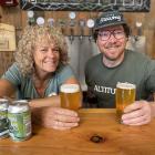 Whakatipu Wildlife Trust’s Joanne Conroy with Altitude Brewery’s Eddie Gapper. PHOTO: PHILIP...