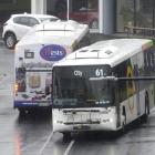 Buses enter and leave the Dunedin bus hub in Great King St yesterday. Photo: Gerard O'Brien