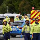 Emergency services at the crash scene. Photo: NZ Herald