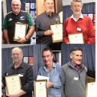 Six member of the Cromwell Lions received Lloyd Morgan awards. Top, from left, Garry Morton, Dave...