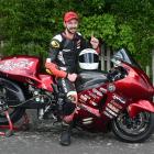 Cole Scammell sits on his modified 2007 Suzuki Hayabusa Turbo on which he has set a New Zealand...