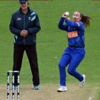 Hayley Jensen bowls for the Sparks in a T20 match last year. PHOTO: ODT FILES