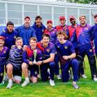 Sydenham’s premier men’s team celebrate winning the Christchurch Metro T20 competition for the...