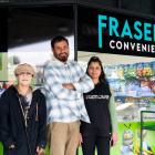 Outside the new Frasers Convenience store are, from left, manager Mellissa Taylor and owners...