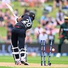 New Zealand's Adam Milne is bowled by Bangladesh's Soumya Sarkar. Photo Getty Images