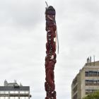 University of Otago sculpture 'Pou Whenua Tāwhaki' in place by the Water of Leith last week....