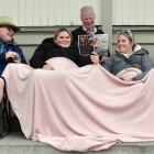 Wrapped up to enjoy a cold Boxing Day at the Wingatui Racecourse are Dunedin family (from left)...