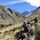 Wairio Hack Club members ride horses to Beech and Cowshed huts to restore horse paddocks in the...