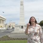Waitaki Museum and Archive director Chloe Searle stands in front of the Oamaru World War 1 war...