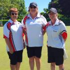 Winners of the women’s centre triples were (from left) Linda Gallagher, Barbara Tiffen (skip) and...