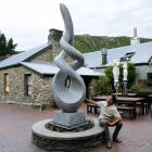 Birdwoods South Gallery owner Jack Stobart pictured with his new sculpture, ‘The Crescendo’, made...