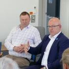 Minister for Mental Health Matt Doocey (right) talks to Clutha social services and mental health...