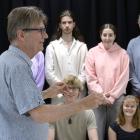 Summer School students get a close look at Prof Anthony Ritchie’s conducting style yesterday....