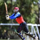 Ronny Kotkamp admires a shot during a game at the New Zealand over-50s tournament at Sunnyvale...