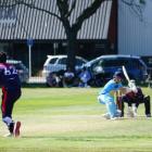 East Shirley’s Leo Carter plays a sweep shot against Sydenham’s Raunaq Kapur during his innings...