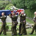 The late Fred Daniel is laid to rest in a full military funeral at the Port Chalmers Services...