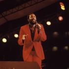 United States musician Marvin Gaye performs at Riverfront Stadium, Cincinnati, in 1976. PHOTO:...