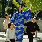 Japanese language students (clockwise, from back left) Kazuki Hashimoto, Marina Onuma, Ibuki...