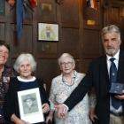 Royal Rotterdam Lloyd Heritage Foundation founder Ed van Lierde presents a World War 2 Medal of...