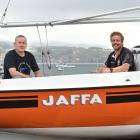 Port Chalmers Yacht Club Commodore Steve Duder and committee member Will Bennett prepare for the...
