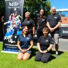 New Zealand Masters Games staff (back, from left) Vicki Kestila, Emma Wood, Geoff Simons, (front,...