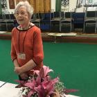 Celia Joyce presents her prizewinning floral art entry. PHOTO: GILLIAN VINE